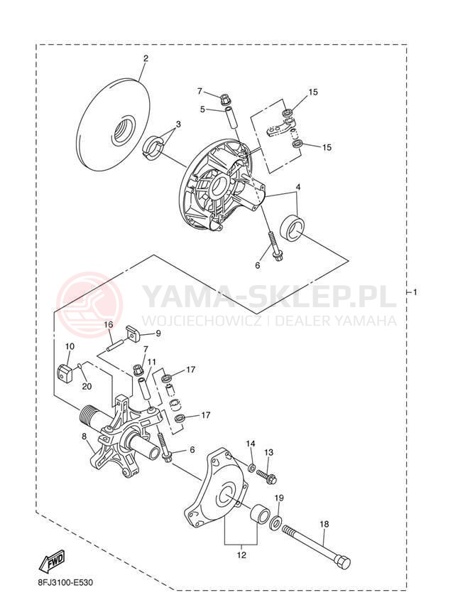 Schemat "REBUILD KIT" do Yamaha RS VECTOR RS90PER/RS90PEL