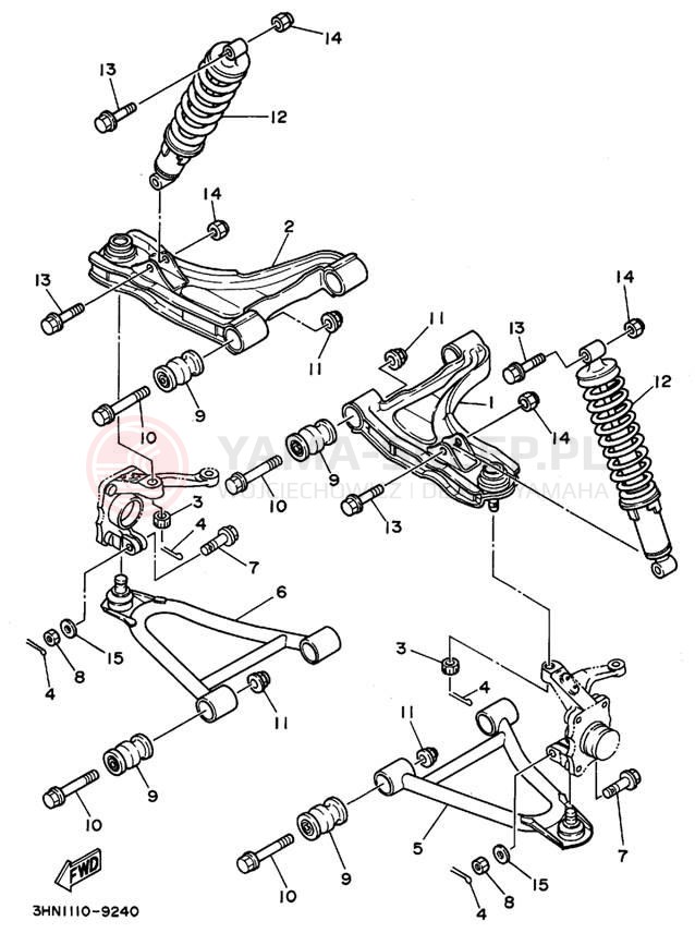 Schemat "Koło przód" do Yamaha KODIAK 4WD YFM400FWF_