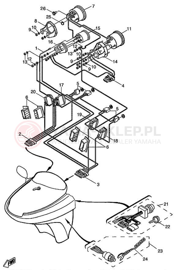 Schemat "układ elektryczny" do Yamaha EXCITER 135 EXS1200X
