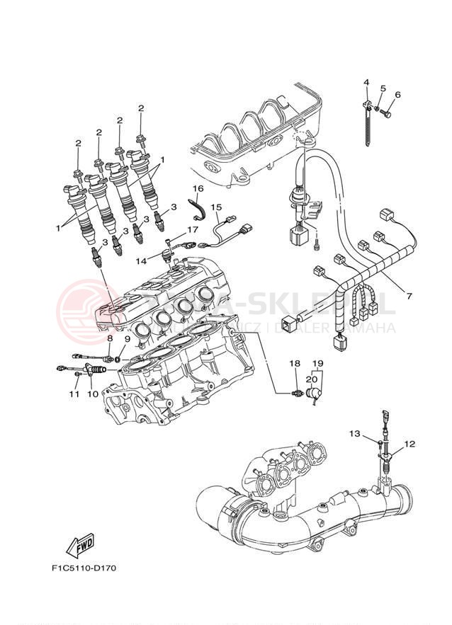 Schemat "układ elektryczny" do Yamaha AR230 SRT1000BE