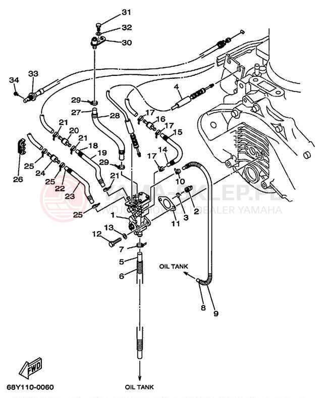 Schemat "Pompa olejowa" do Yamaha XR1800 XRT1200Y