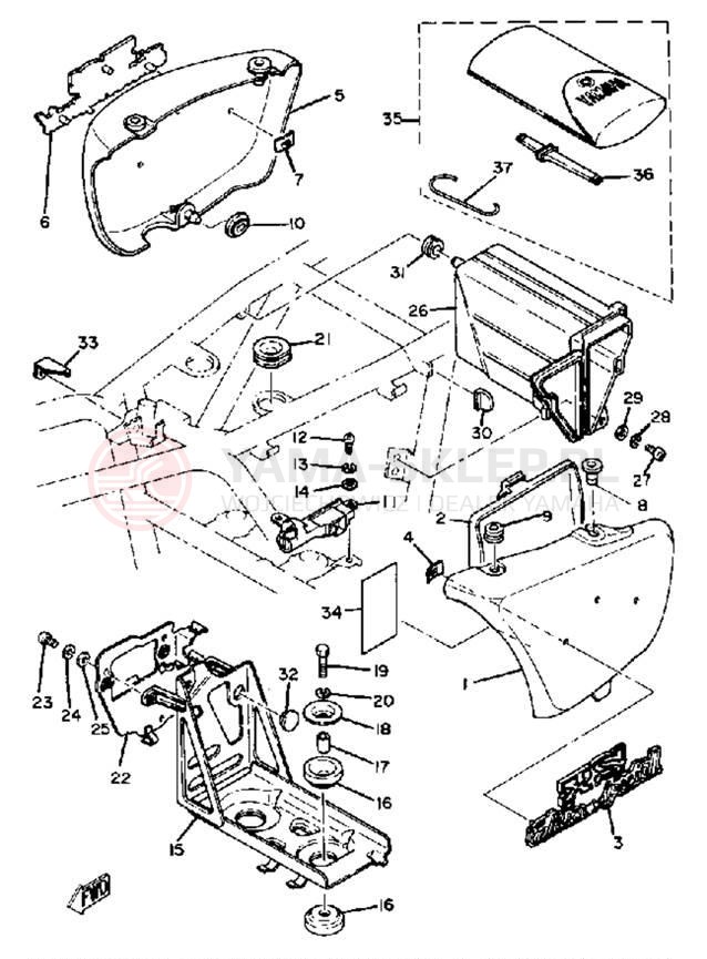 Schemat "Pokrywa boczna" do Yamaha XS1100SG