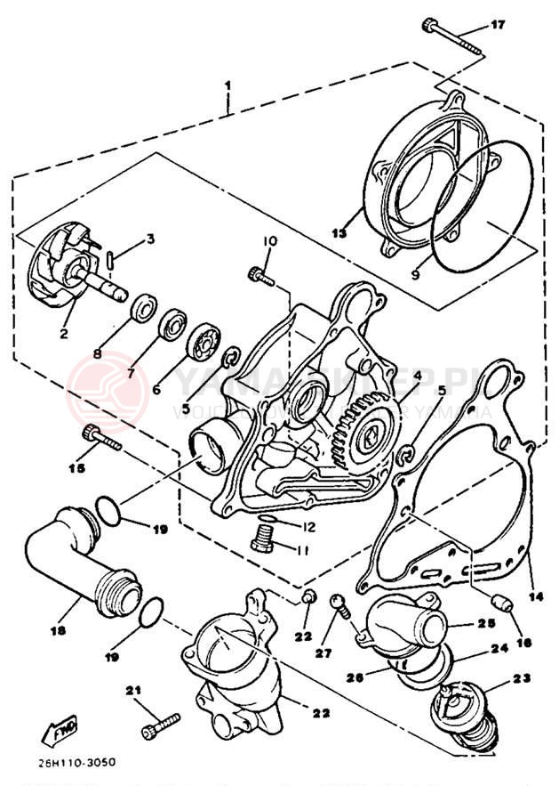 Schemat "Pompa wody" do Yamaha XVZ12TK