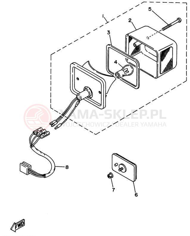Schemat "lampa tył" do Yamaha SEROW XT225HC/XT225H