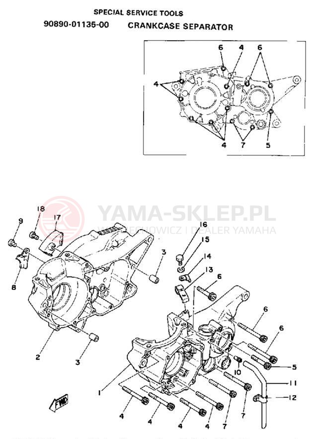 Schemat "Obudowa silnika" do Yamaha IT400F