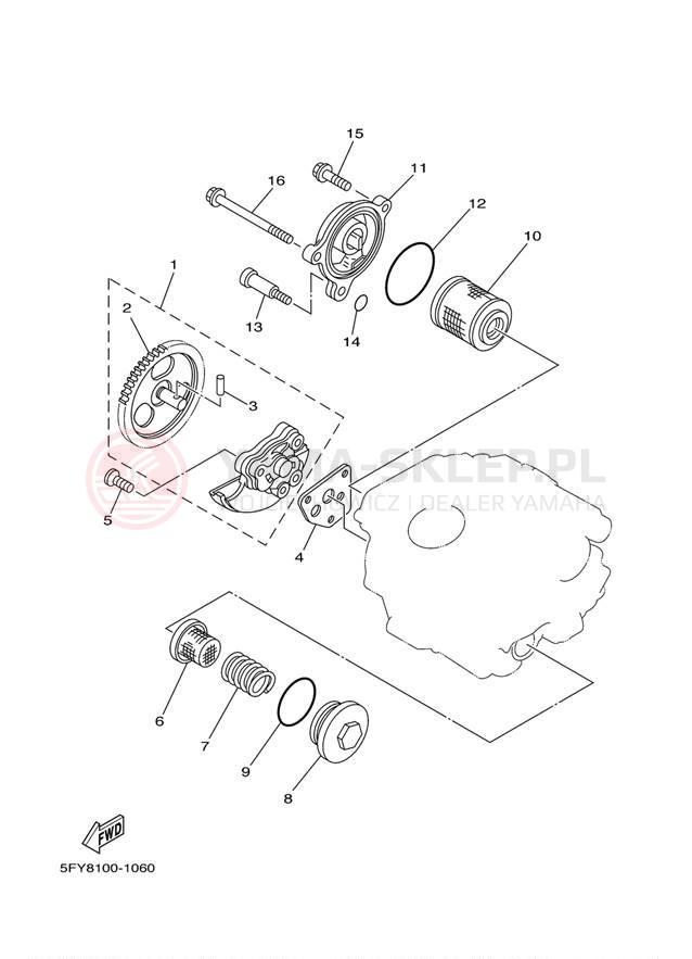 Schemat "Pompa olejowa" do Yamaha TW200 TW200Y/TW200YC