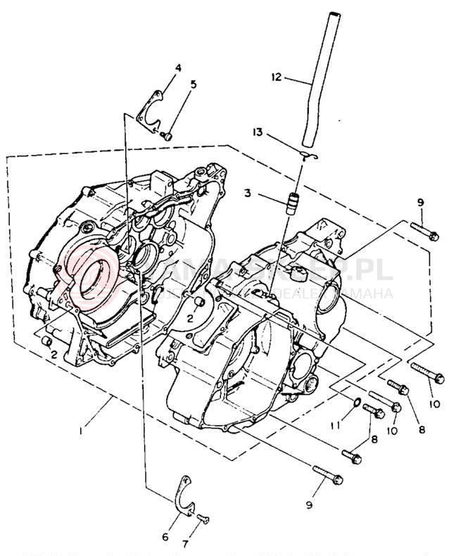 Schemat "Obudowa silnika" do Yamaha WARRIOR YFM350XB_M