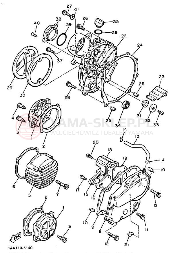 Schemat "Pokrywa silnika" do Yamaha MAXIM X XJ700XS/XJ700XSC