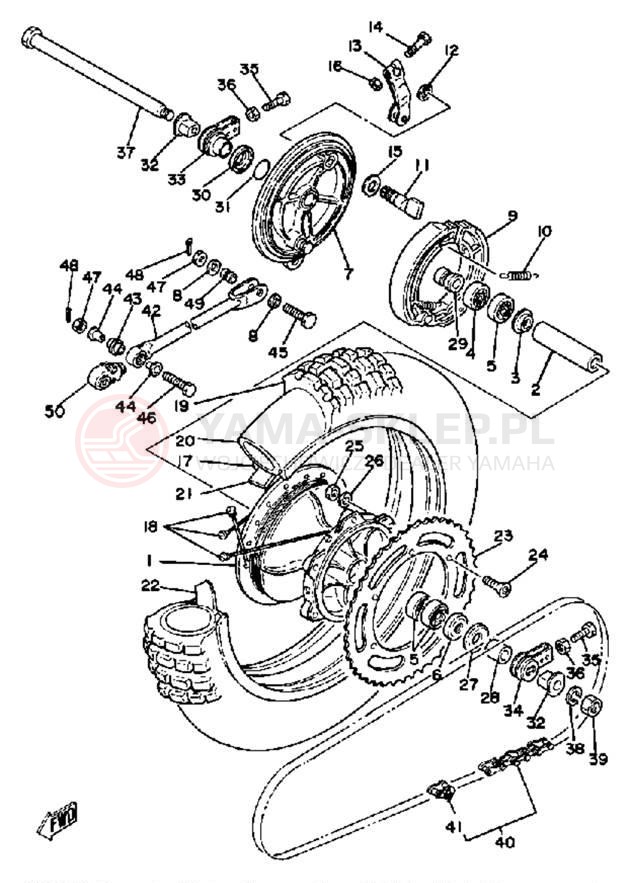 Schemat "Koło tył" do Yamaha YZ250G