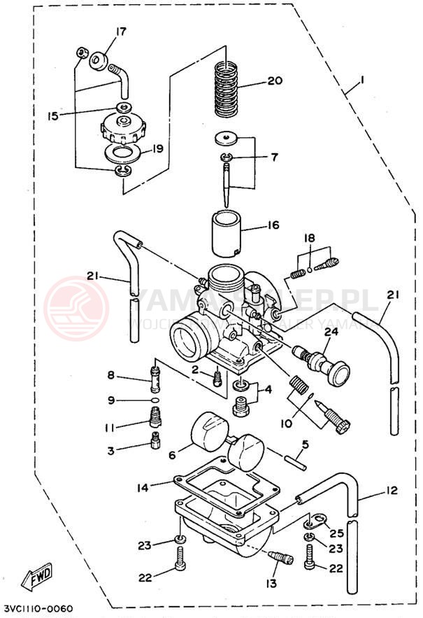 Schemat "Gaźnik" do Yamaha RT180E