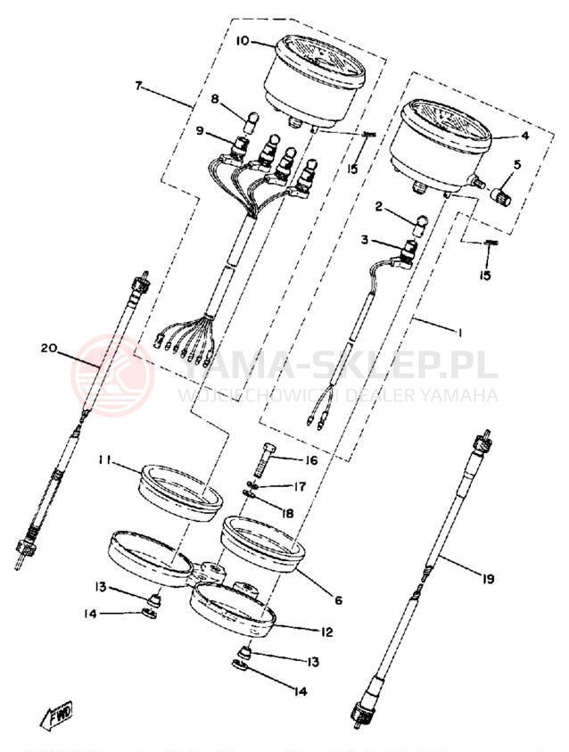 Schemat "licznik" do Yamaha DT125C