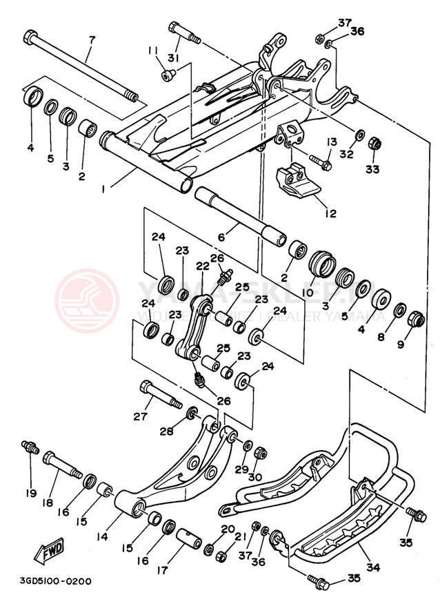 Schemat "wahacz" do Yamaha WARRIOR YFM350XKC/YFM350XK