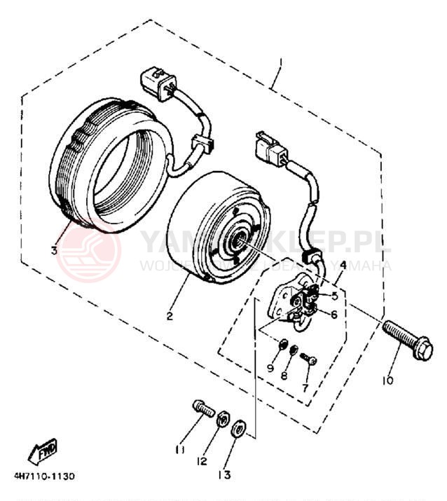 Schemat "prądnica" do Yamaha XJ650LJ