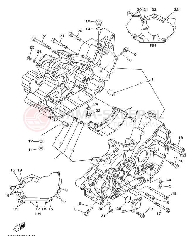 Schemat "Obudowa silnika" do Yamaha ROAD STAR XV1600AP/XV1600APC