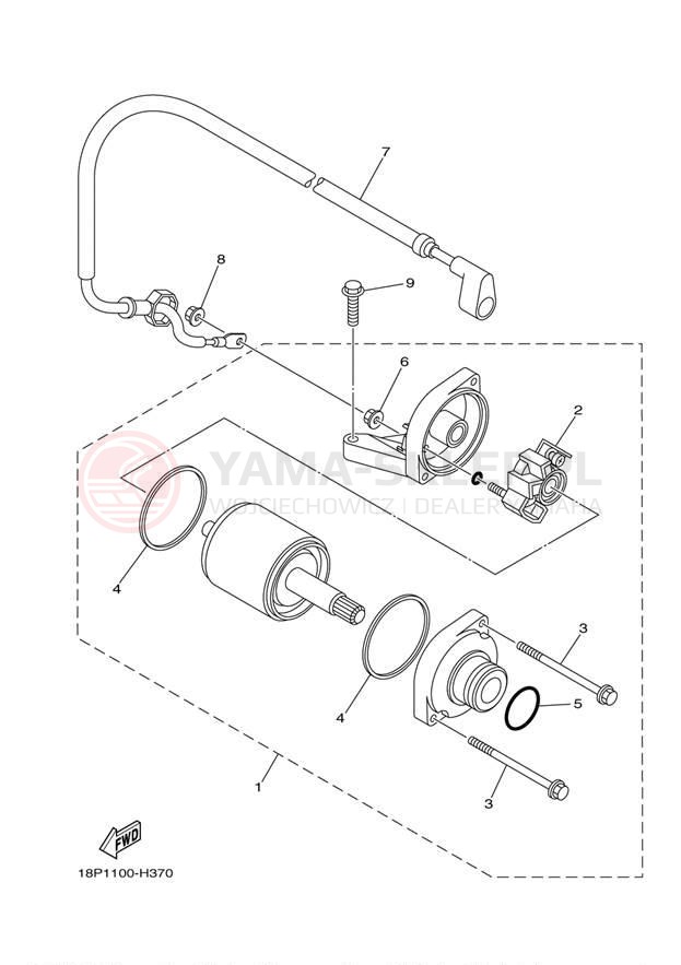 Schemat "rozrusznik" do Yamaha YFZ450R YFZ450RYL/YFZ450RYW