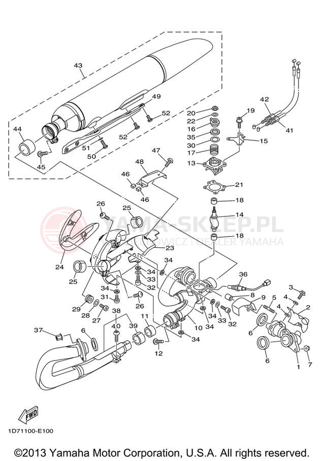 Schemat "Wydech końcowy" do Yamaha STRATOLINER XV19CTV/XV19CTVC