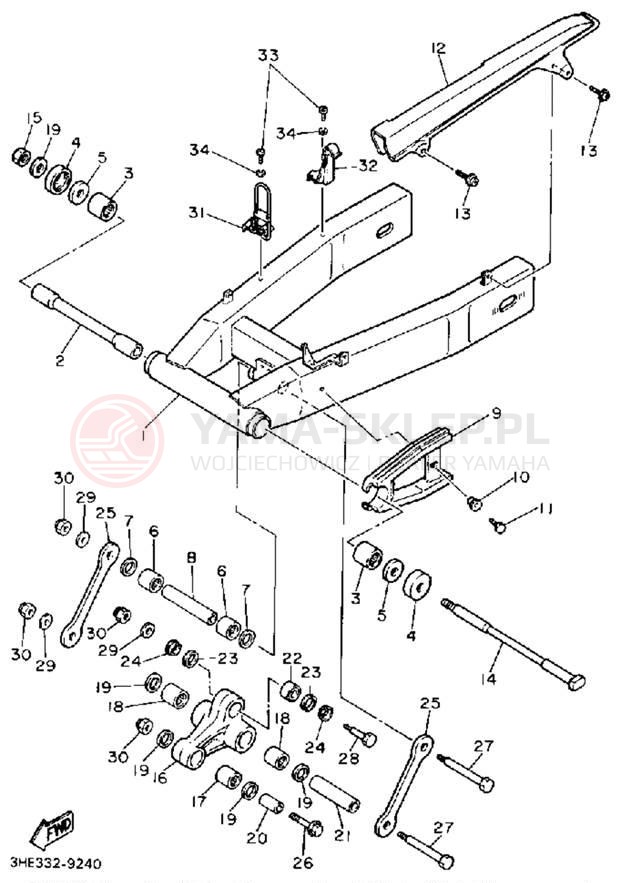Schemat "wahacz" do Yamaha FZR600RAC