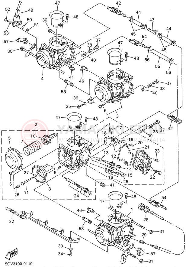 Schemat "Gaźnik" do Yamaha YZFR6 YZFR6NC/YZFR6N