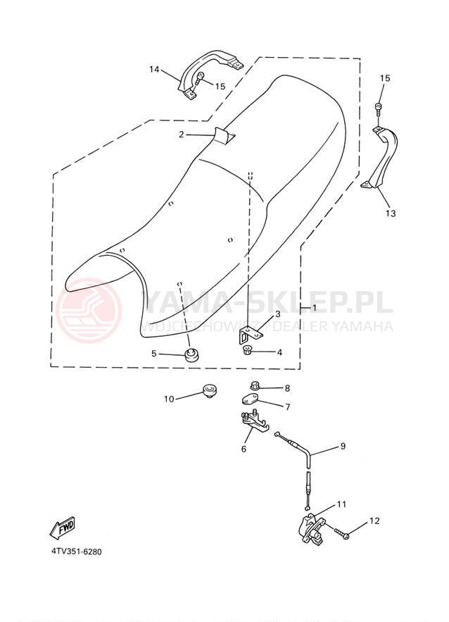 Schemat "siedzenie" do Yamaha YZF600R YZF600RM/YZF600RMC