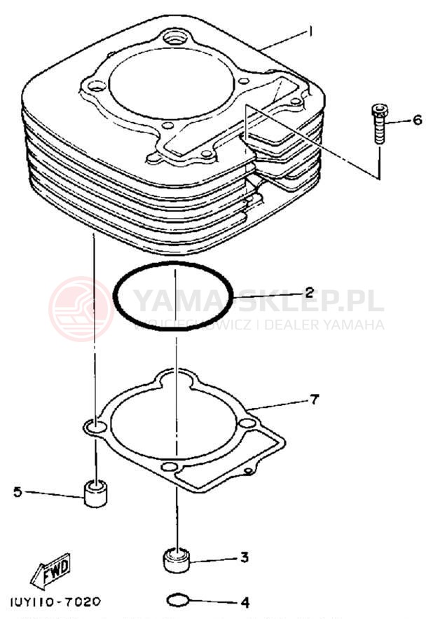 Schemat "cylinder" do Yamaha BIG BEAR 4WD YFM350FWT