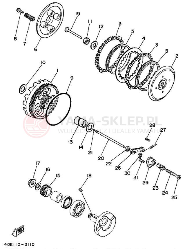 Schemat "sprzęgło" do Yamaha YSR50T