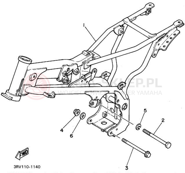 Schemat "rama" do Yamaha Y-ZINGER PW80G