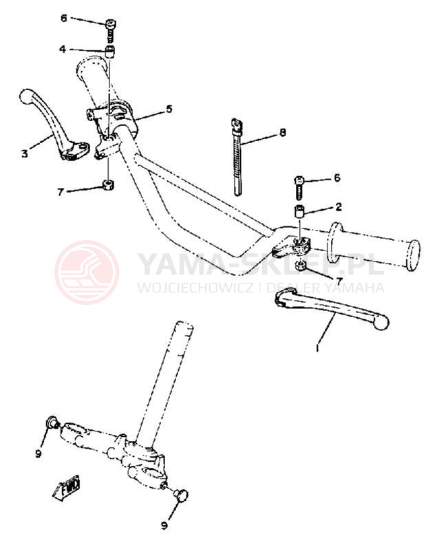 Schemat "Kierownica i osprzęt" do Yamaha MX80H