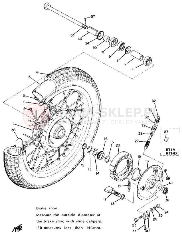 Schemat "Koło przód" do Yamaha RT1M/RT1