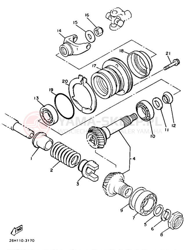 Schemat "Przeniesienie napędu" do Yamaha XVZ12DL/XVZ12DKC2