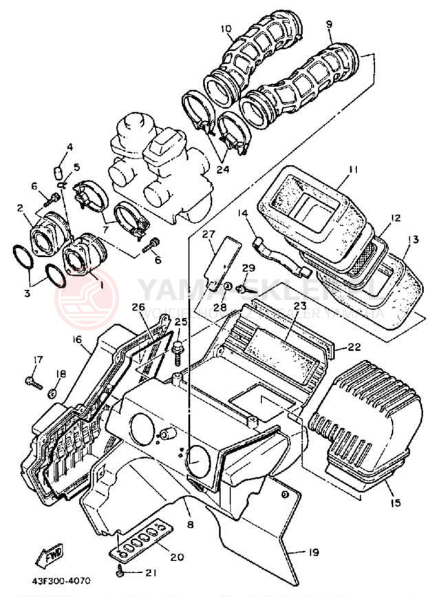 Schemat "Filtr powietrza" do Yamaha XT600TC/XT600T