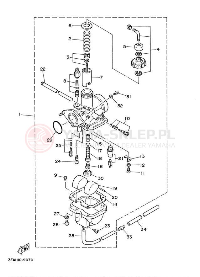 Schemat "Gaźnik" do Yamaha BREEZE YFA1S/YFA1SC