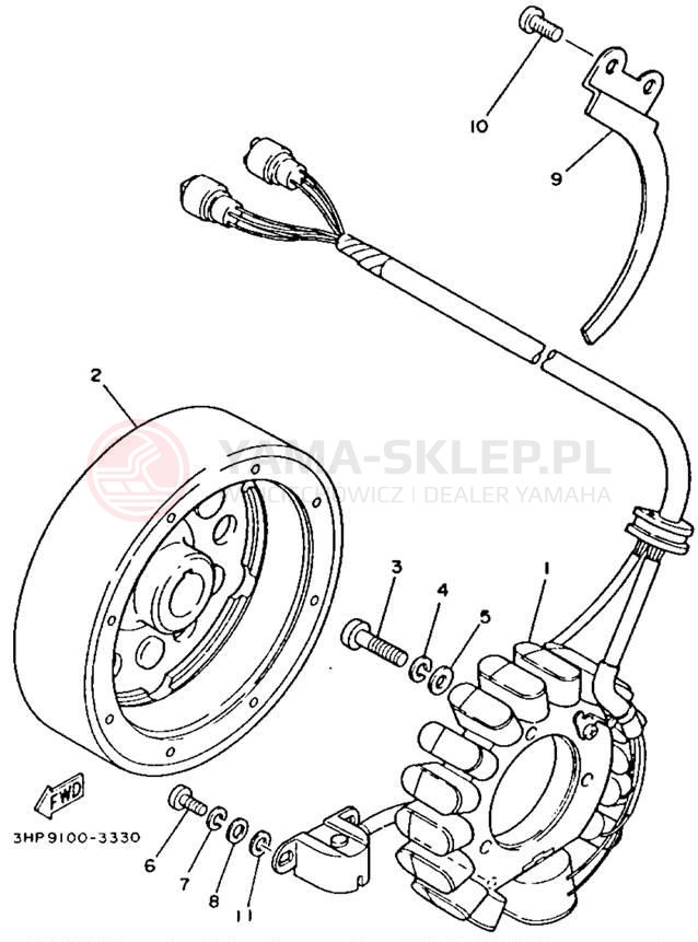Schemat "prądnica" do Yamaha WARRIOR YFM350XB_M