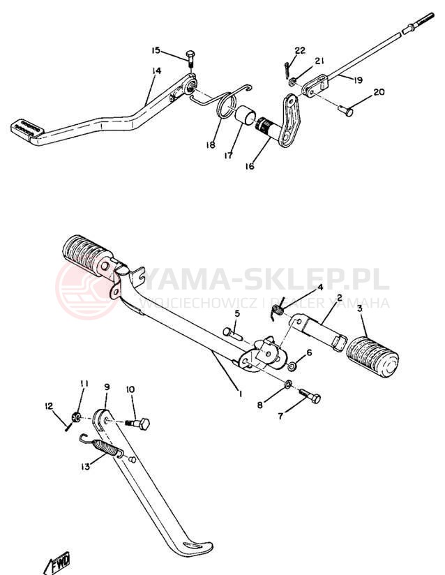 Schemat "Stopka postoj., dźw. Hamulca tył" do Yamaha DT1CMX/DT1C