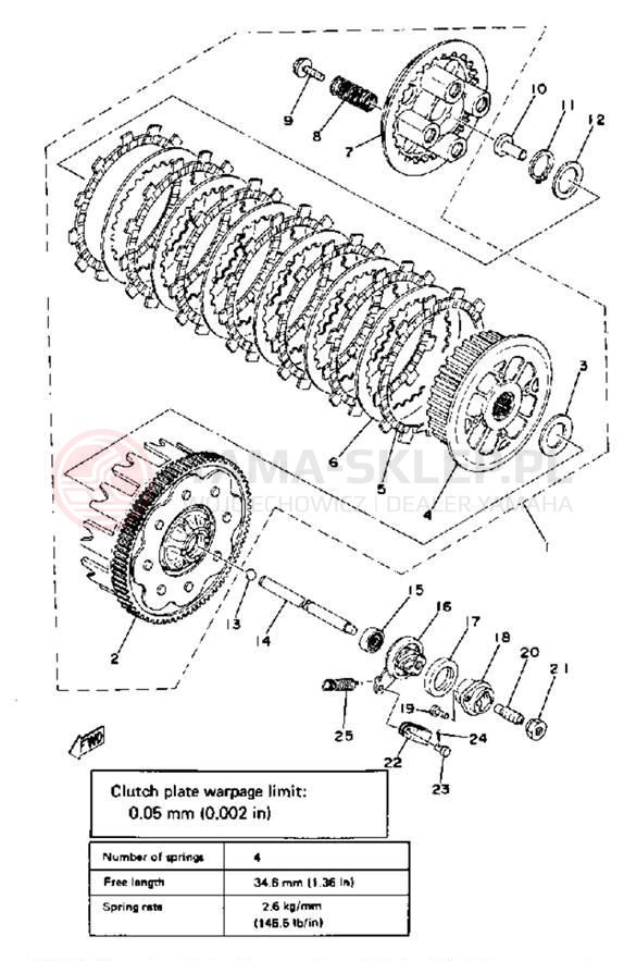 Schemat "sprzęgło" do Yamaha XS400-2E