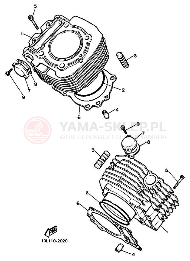 Schemat "cylinder" do Yamaha VIRAGO 700 XV700SS/XV700SSC