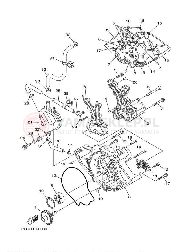 Schemat "Pompa olejowa" do Yamaha AR210 LAT1100AL