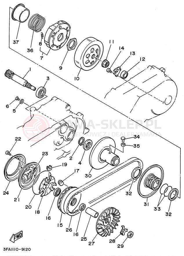 Schemat "sprzęgło" do Yamaha BREEZE YFA1H