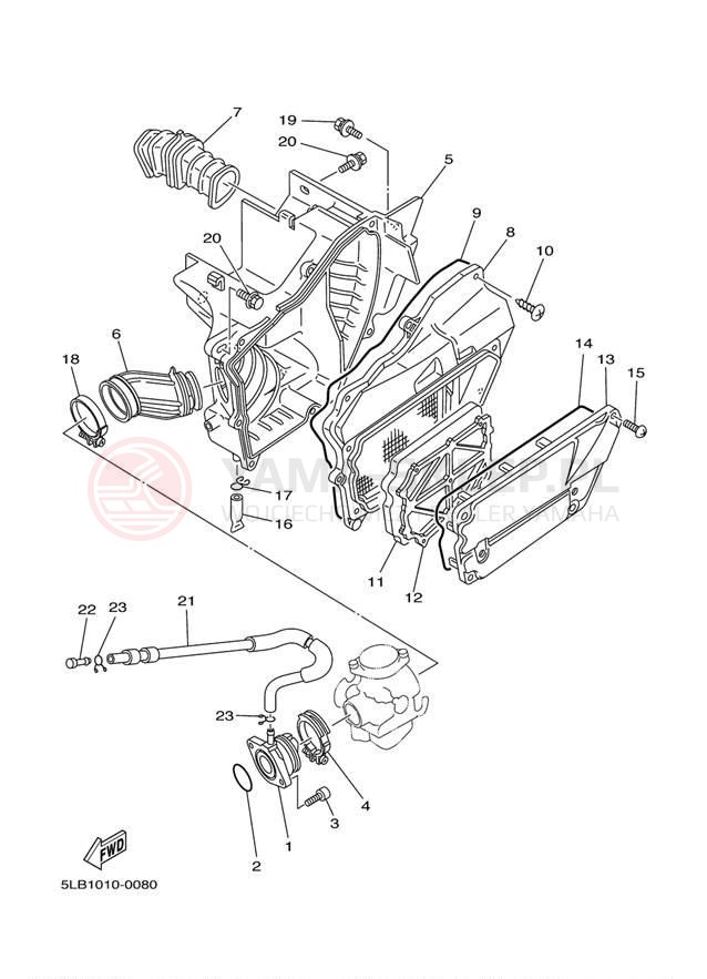 Schemat "Wtrysk paliwa" do Yamaha TW200 TW200W1/TW200W1C