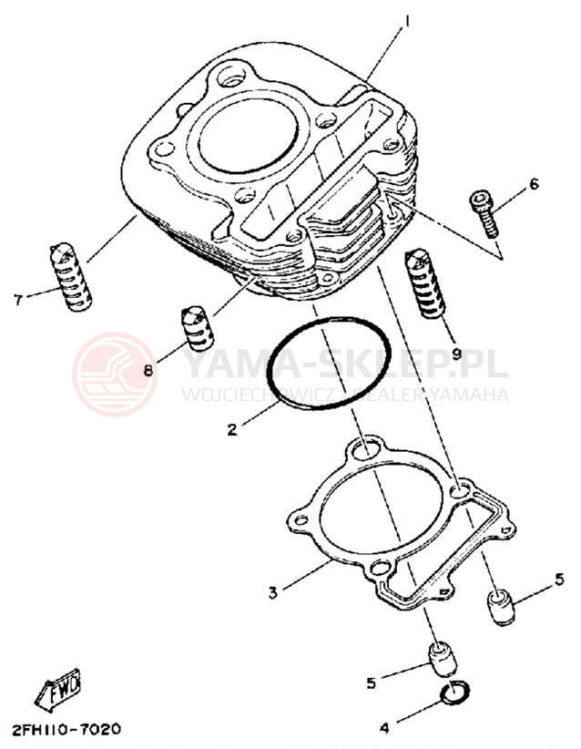 Schemat "cylinder" do Yamaha MOTO-4 YFM200DXU
