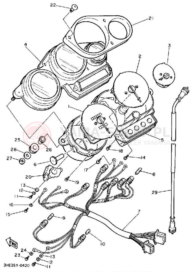 Schemat "licznik" do Yamaha FZR600RA