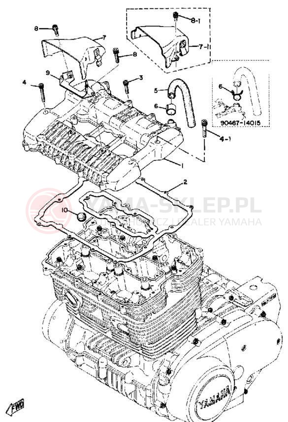 Schemat "Głowica - pokrywa" do Yamaha TX500