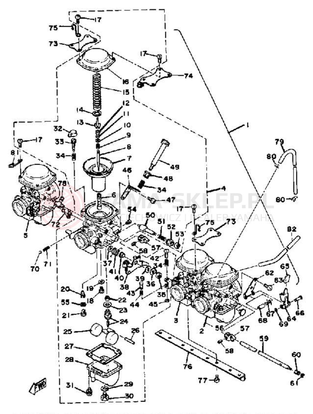 Schemat "Gaźnik" do Yamaha XS1100F
