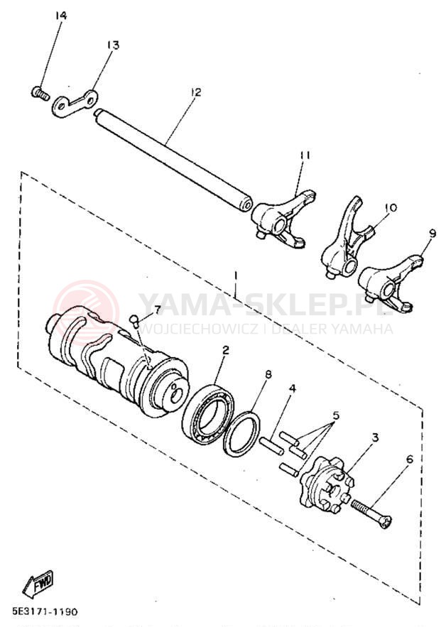 Schemat "Wodziki, automat" do Yamaha VIRAGO 750 XV750DC/XV750D