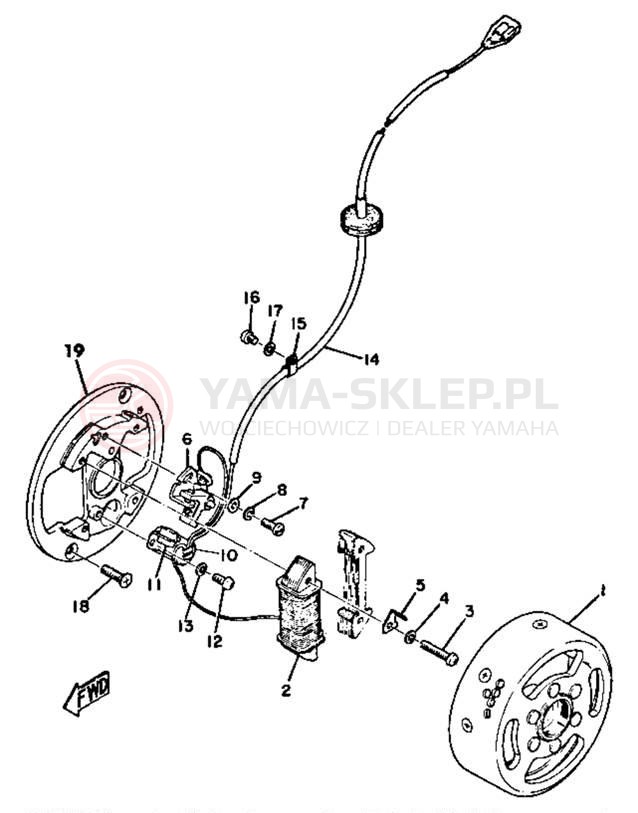 Schemat "Układ zapłonowy" do Yamaha GT80A/GTMXA