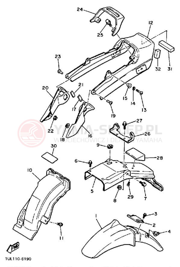 Schemat "błotnik" do Yamaha RADIAN YX600TC/YX600T