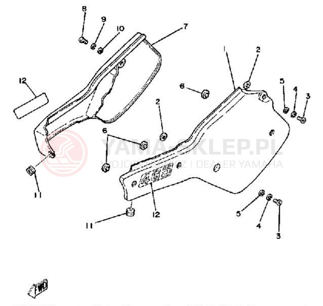 Schemat "Pokrywa boczna" do Yamaha IT465H