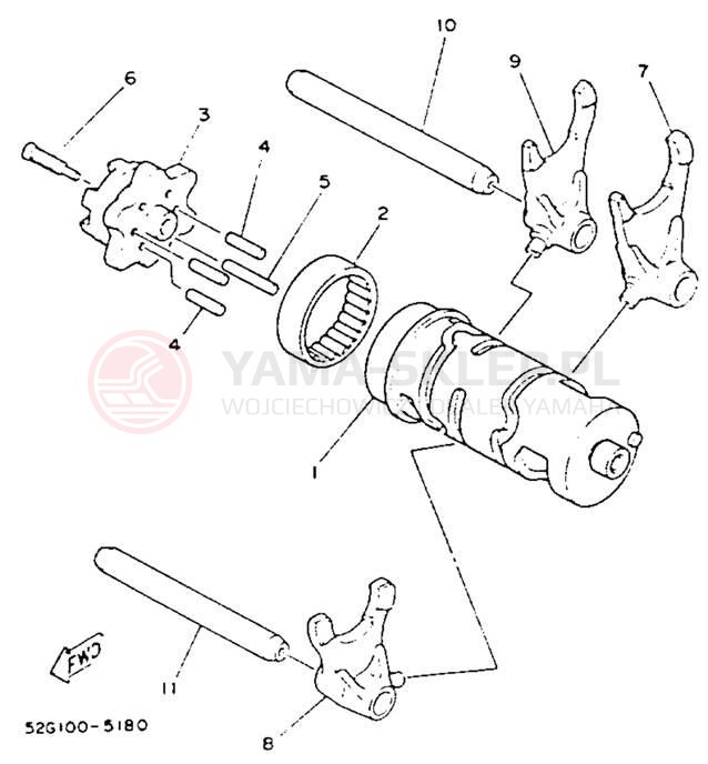 Schemat "Wodziki, automat" do Yamaha TIMBERWOLF 2WD YFB250E