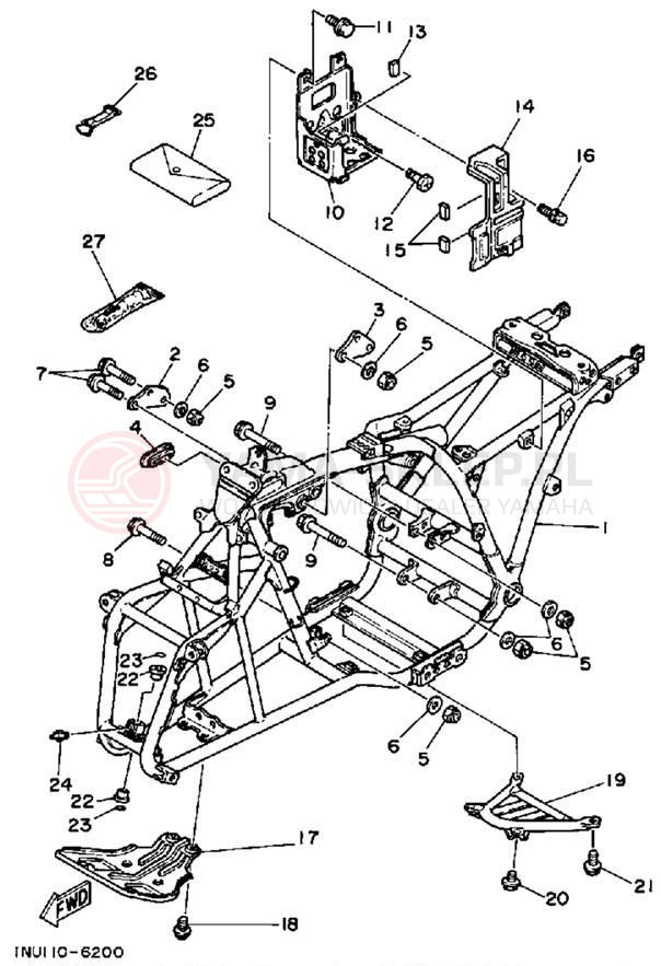 Schemat "rama" do Yamaha MOTO-4 YFM200DXT