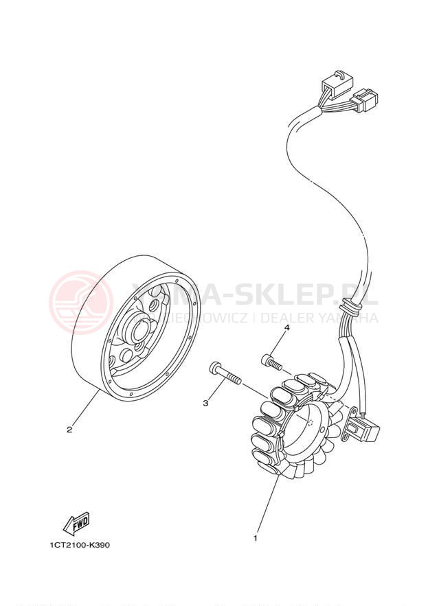 Schemat "prądnica" do Yamaha GRIZZLY 450 EPS 4WD YFM45FGPDL