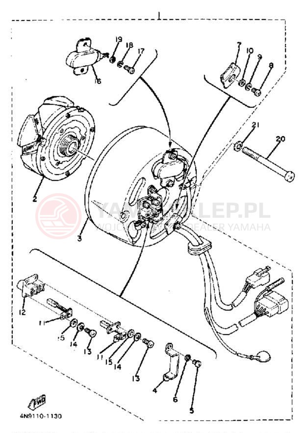 Schemat "Układ zapłonowy" do Yamaha XS650SJ